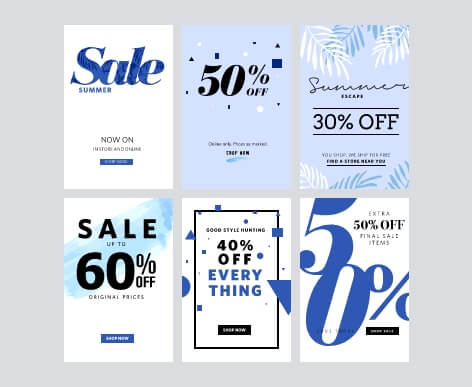 Promotional posters for a sale event