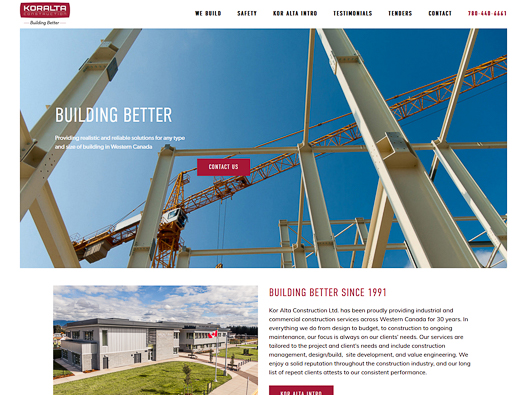 construction industry web design